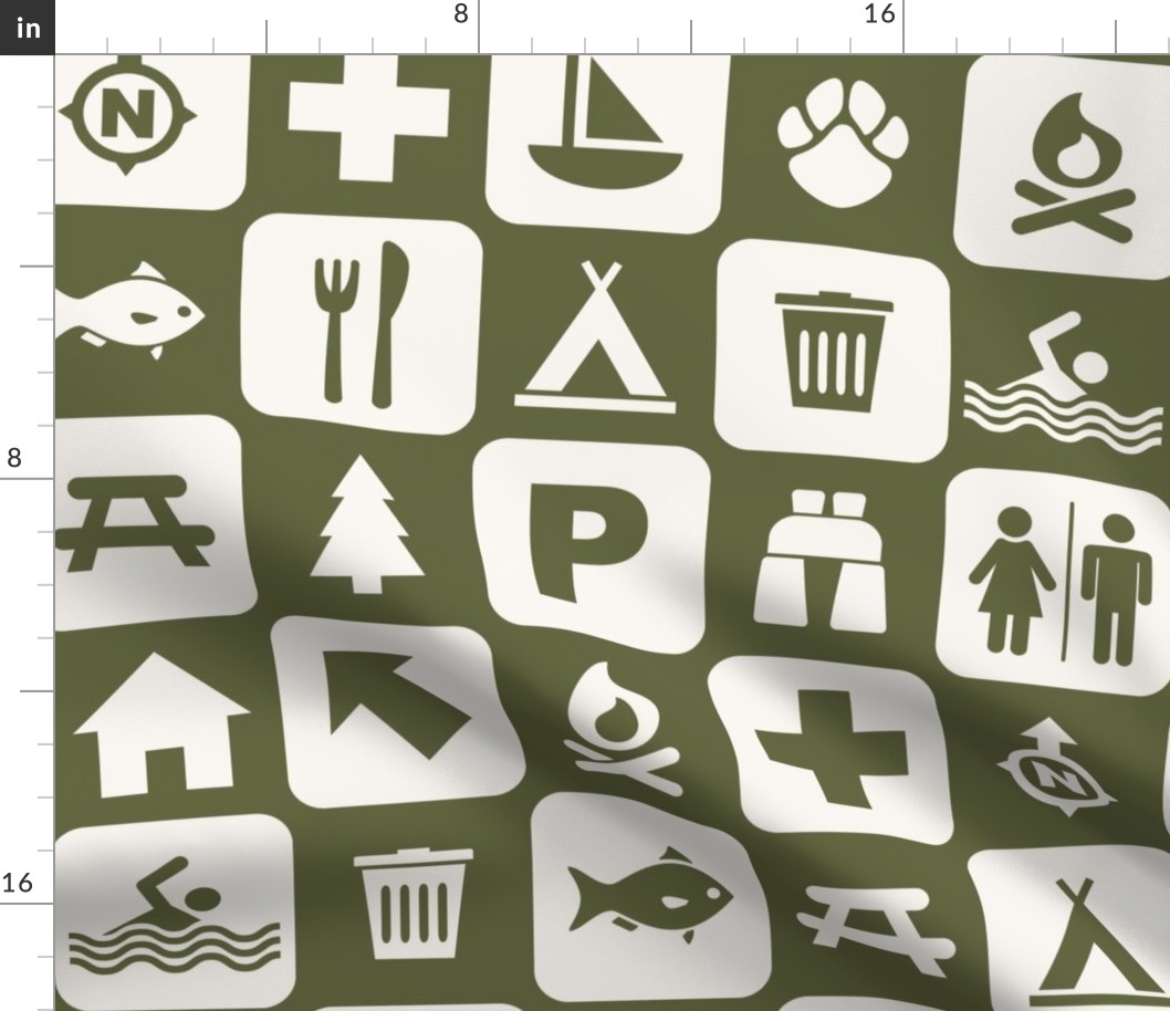 hiking map icons (large, green)