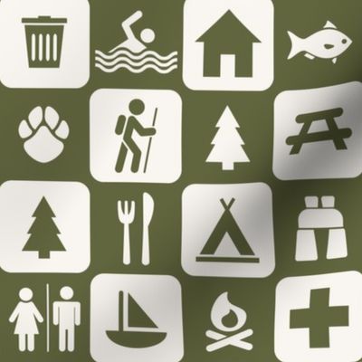 hiking map icons (medium, green)