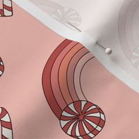 LARGE Christmas rainbow fabric - holiday fabric, peppermint rainbow fabric, Christmas holiday