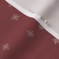 MEDIUM snowflake fabric - burgundy, Christmas