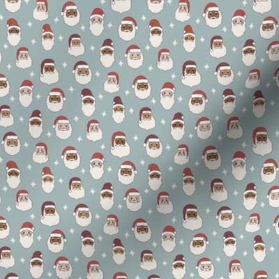 SMALL santa fabric, Father Christmas fabric, Santas fabric 