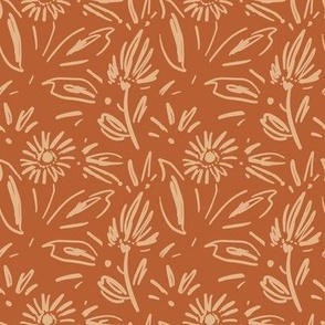 Loose Floral Burnt Orange