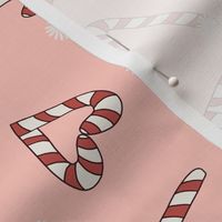 candy cane heart - pink and red christmas, candy canes