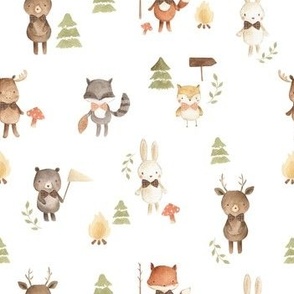 Woodland Animals Watercolor Forest Friends