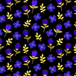 Flower Emotio Black Purple 