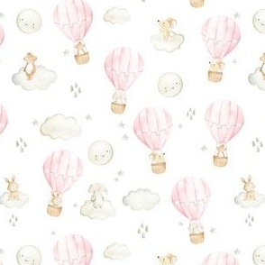 Hot Air Balloon Woodland Animals in the Sky