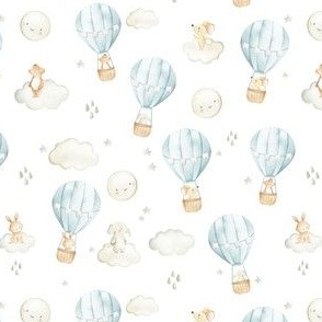 Hot Air Balloon Woodland Animals in the Sky