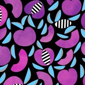 Plum fruit pop and stripes purple/ black (L)