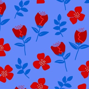 Flower Emotion Blue Red 