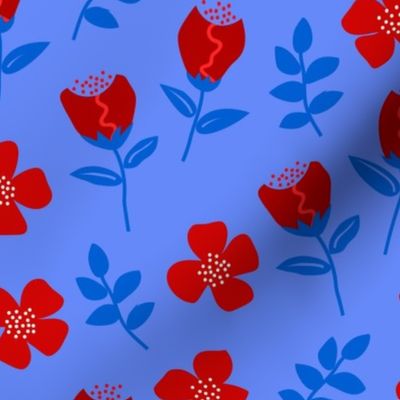 Flower Emotion Blue Red