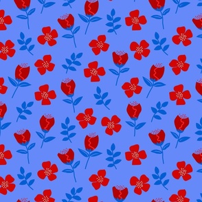 Flower Emotion Blue Red