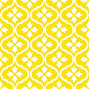 geometric pattern -yellow and white