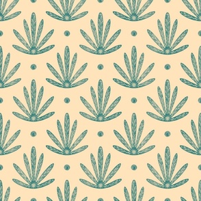 Decorated leaf Teal