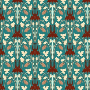 Wild Columbine Art Nouveau Pattern Chili Powder