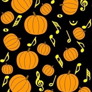 Pumpkin Music Notes Black