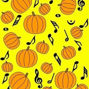 Pumpkin Music Notes Yellow