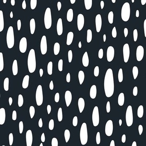 Rain Shower - Geometric Polka Dot Midnight Blue Large Scale