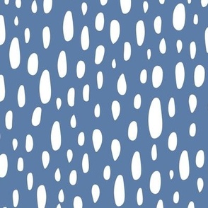 Rain Shower - Geometric Polka Dot Blue Large Scale