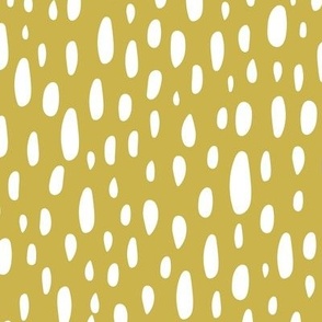 Rain Shower - Geometric Polka Dot Citron Yellow Large Scale