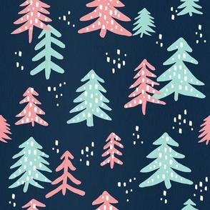 Christmas Trees – Blue & Mint