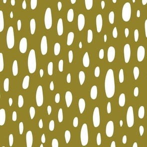 Rain Shower - Geometric Polka Dot Moss Green Large Scale