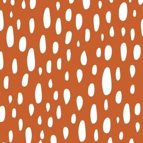 Rain Shower - Geometric Polka Dot Rust Orange Large Scale