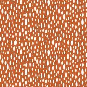 Rain Shower - Geometric Polka Dot Rust Orange Regular Scale
