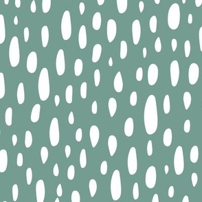 Rain Shower - Geometric Polka Dot Sea Green Large Scale