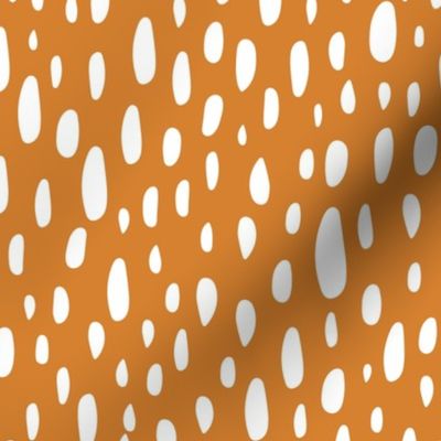Rain Shower - Geometric Polka Dot Squash Orange Large Scale