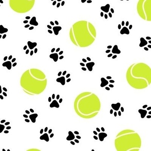 Tennis Balls & Paw Prints (Large Scale)
