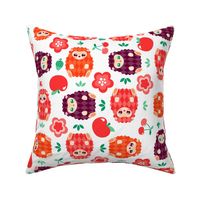 Hedgies in Pink Orange & Purple - Large