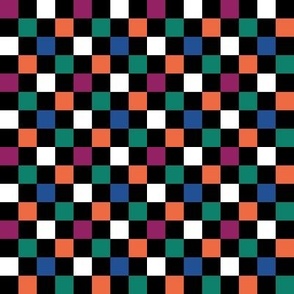 1/2” Squares Halloween Check, Multicolored by Brittanylane 