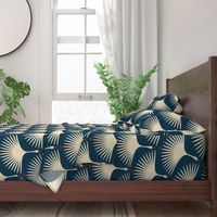 Art Deco Swans - Navy/Soft Taupe - 12"