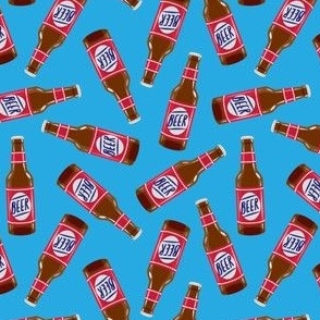 beer bottles - red/blue  - LAD21
