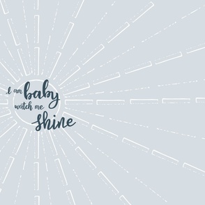 I am baby | Watch me shine - baby play mat 36x42 inch panel - baby blue