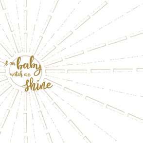 I am baby | Watch me shine - baby play mat 36x42 inch panel - white and gold