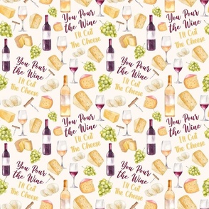 Smaller Scale You Pour the Wine I'll Cut the Cheese Funny Adult Humor on Light Background