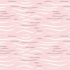 Waves Go By (S) - White ripples on pink - sunset water