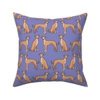 Whippet Dogs on Purple
