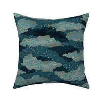 Clouds and Stars {Blue/Gold} medium