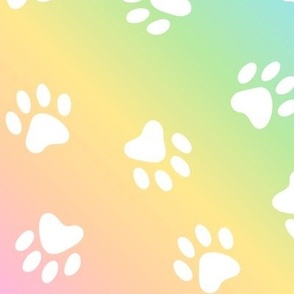 Paw Prints on Rainbow Gradient (Extra Large Scale)