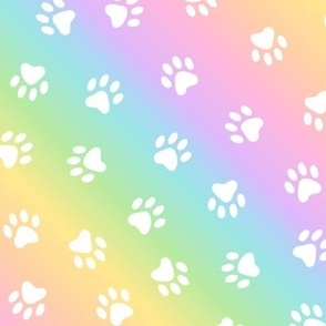 Paw Prints on Rainbow Gradient (Large Scale)