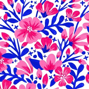 Blossom Pattern – Indigo & Pink