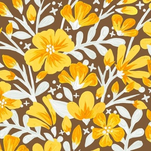 Blossom Pattern – Yellow & Kraft