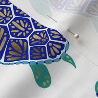 Sea Turtle – Blue & Gold