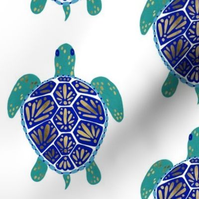 Sea Turtle – Blue & Gold