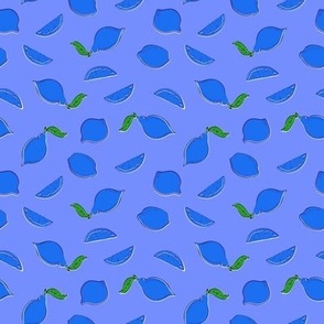 Retro Style Blue Lemons Small Blue