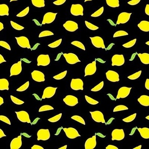 Retro Style Lemons Small Black