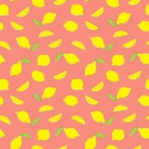 Retro Style Lemons Small Pink
