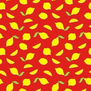 Retro Style Lemons Small Red